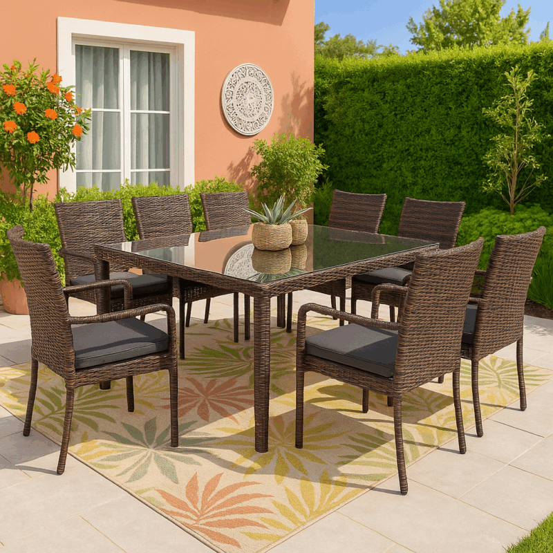 8-Seater Outdoor Rattan Dining Set