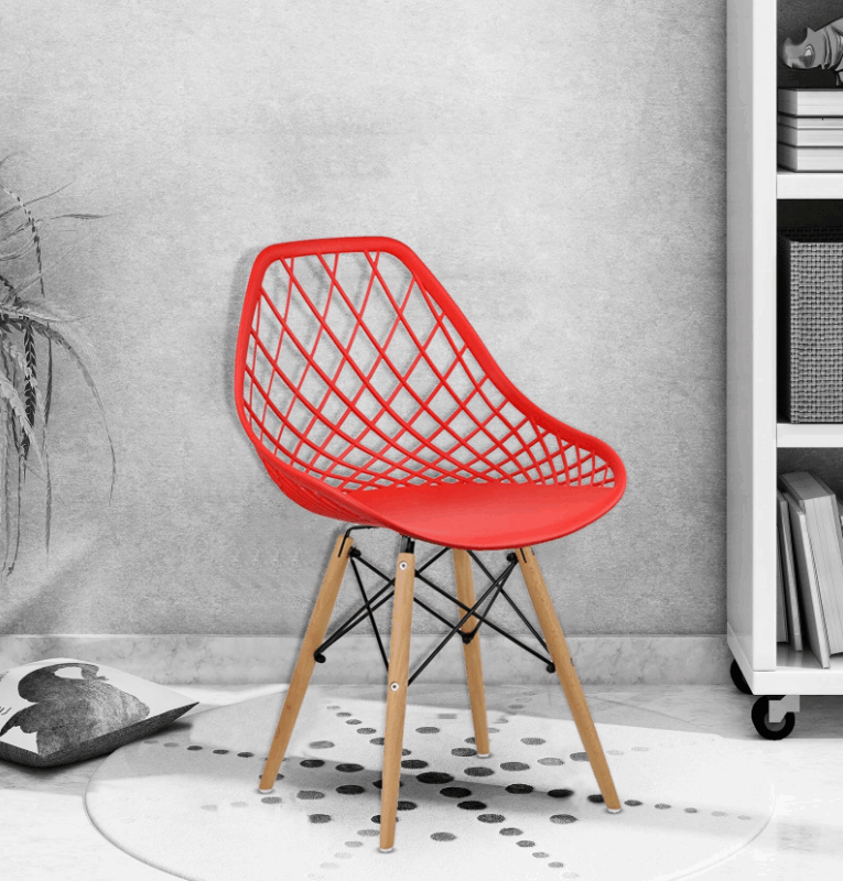 Modern Red Mesh Plastic Chair