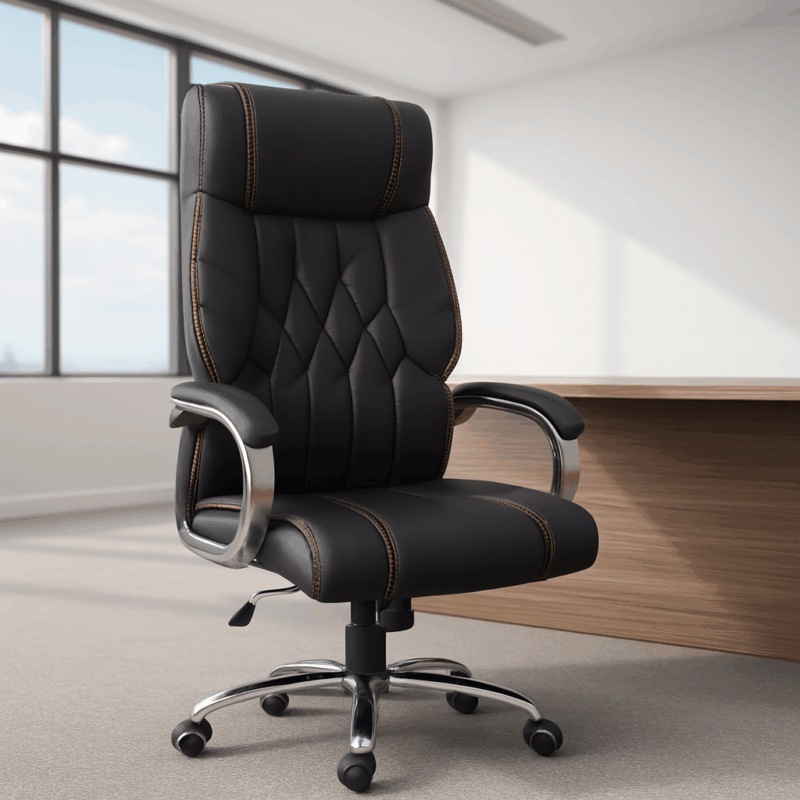 black leather office chair