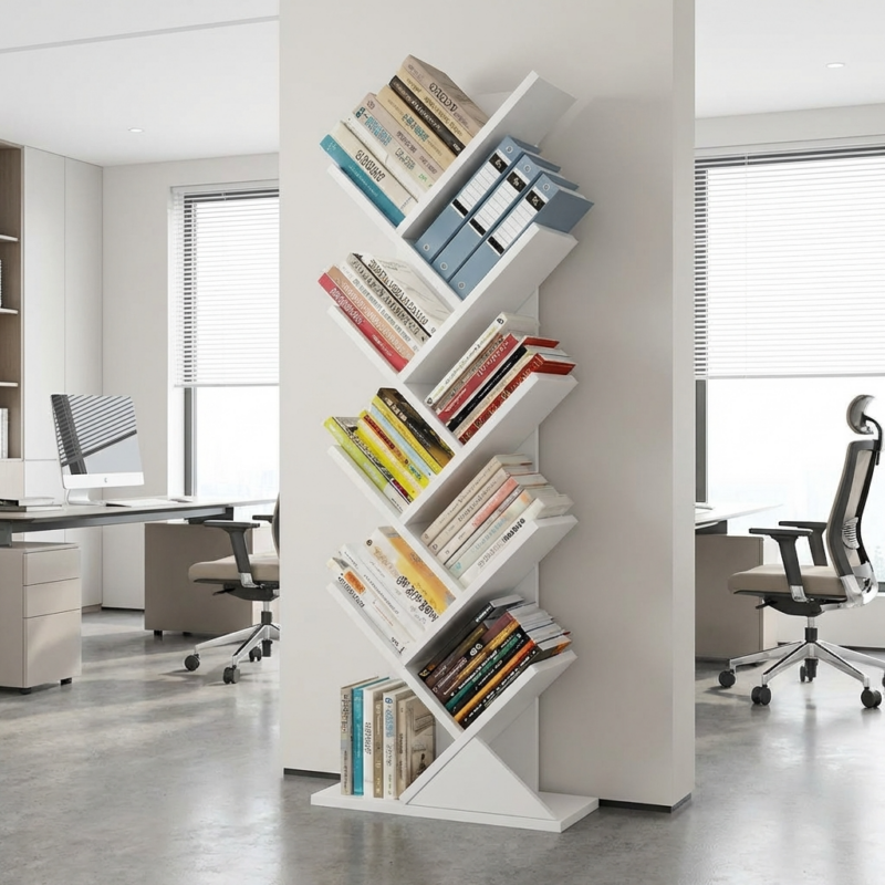 9 Tier custom bookshelf with multiple spacious shelves, tall vertical design, and modern finish, ideal for books, décor, and office or home storage