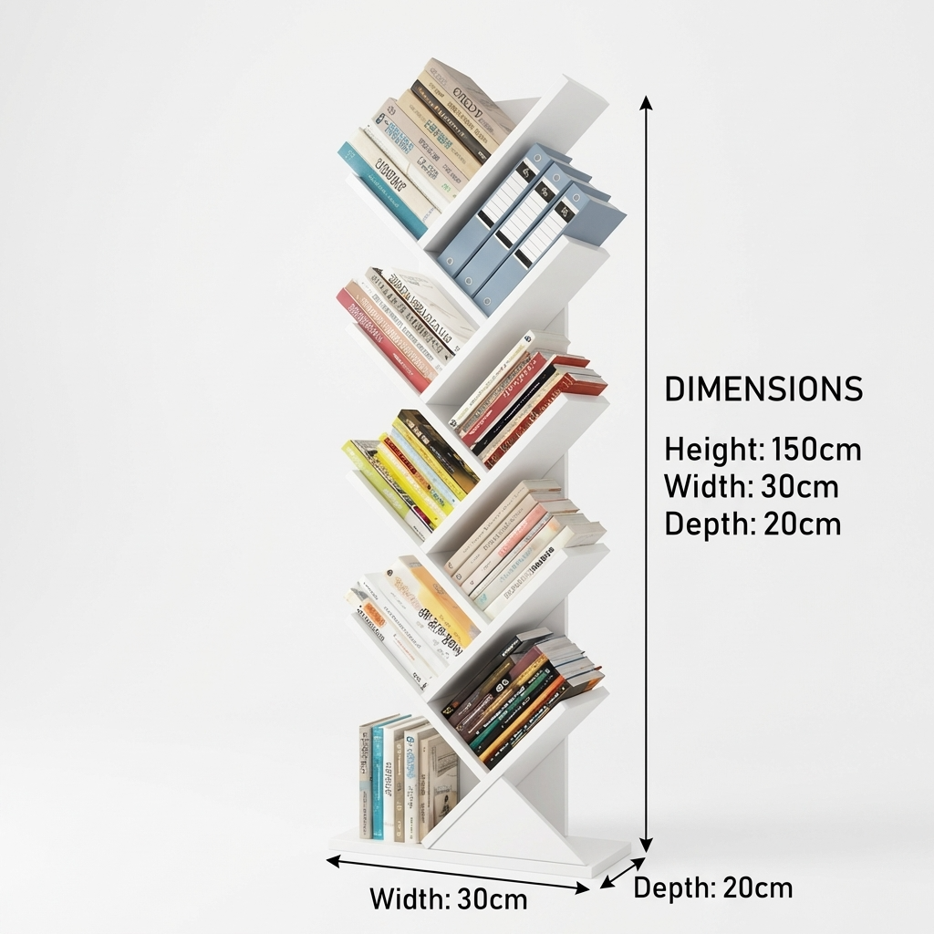 9 Tier custom bookshelf with multiple spacious shelves, tall vertical design, and modern finish, ideal for books, décor, and office or home storage.