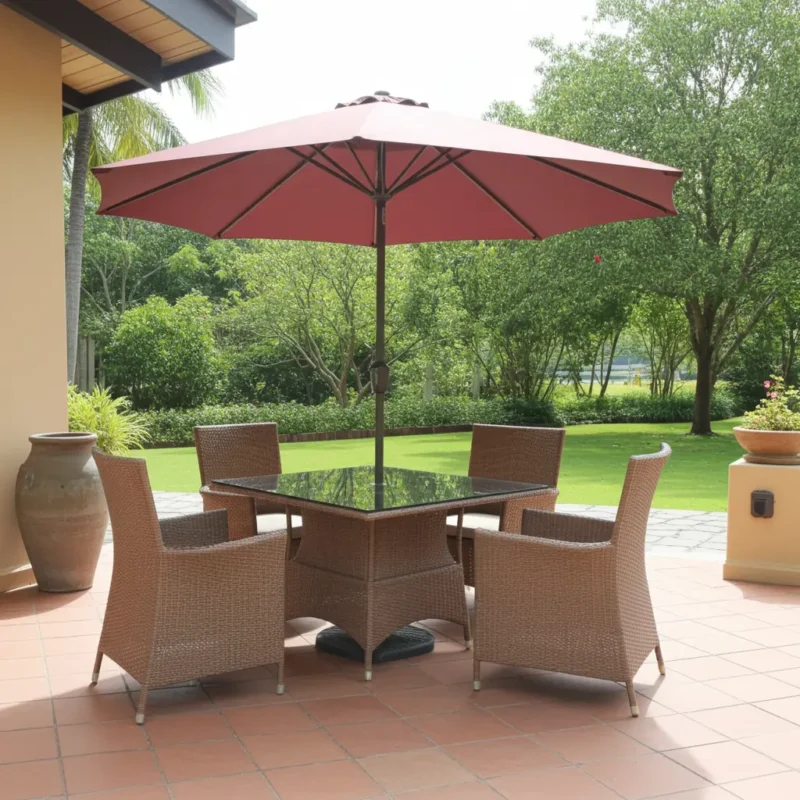 4-Seater Rattan Outdoor Set
