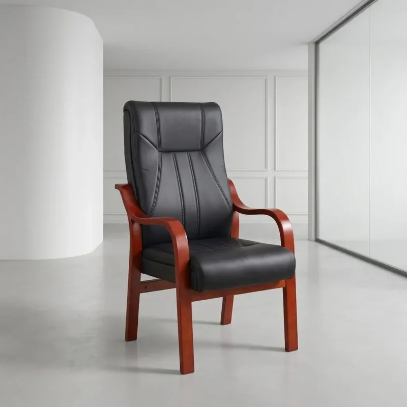 Mahogany Leather Visitor Seat