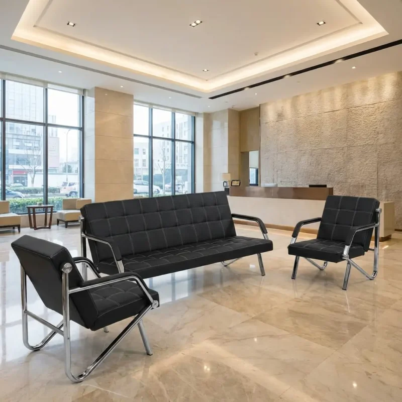 5 Seater Leather Office Sofa set