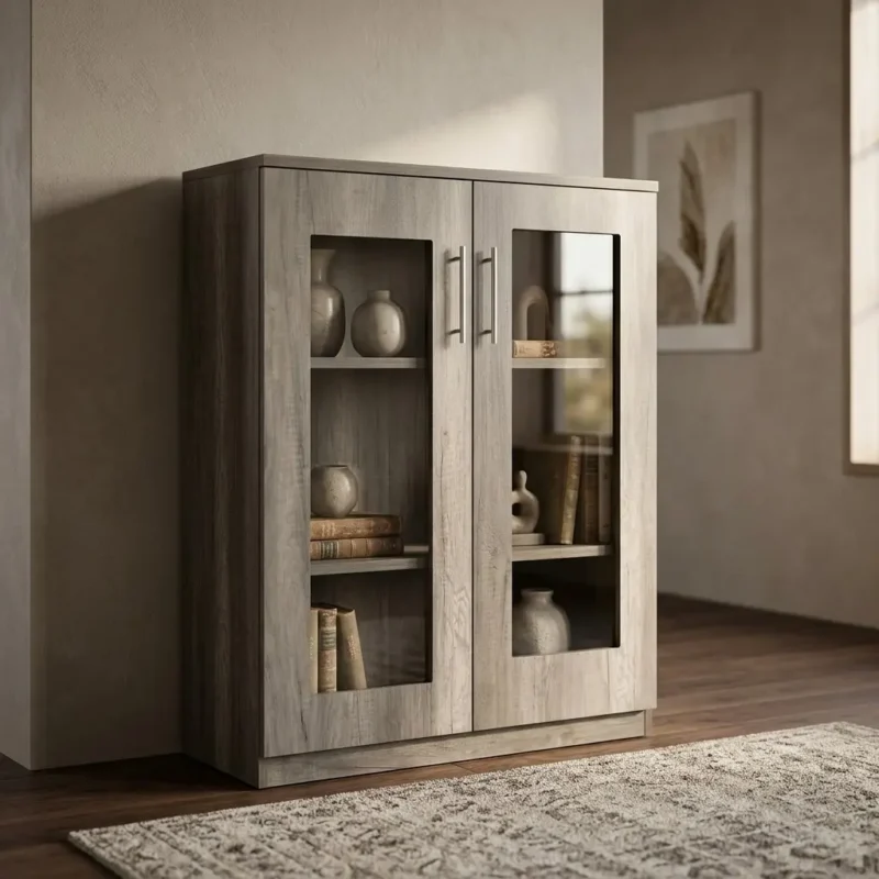 2-Door Glass Display Cabinet