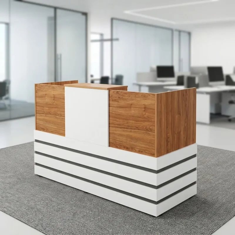 200cm Wooden Reception Desk