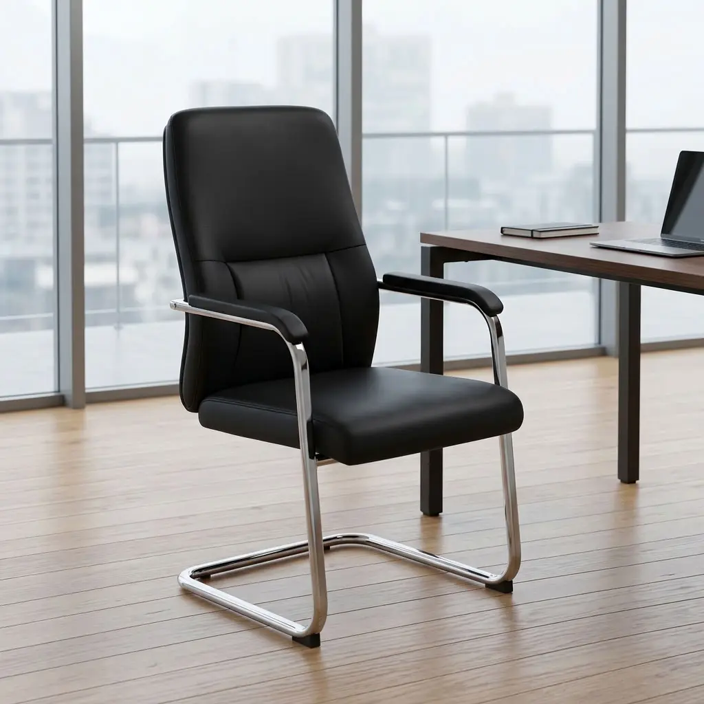 High-Back Leatherette Visitor Chair - Image 3